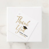 Zwart & Goud Glitter Graduation Cap Klasse van 202 Bedankjes Labels (In situ)