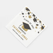 Zwart & Goud Glitter Graduation Cap Klasse van 202 Servet (Hoek)