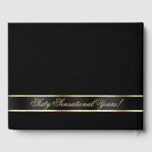 Zwart Goud Glitter Hart Foto 60ste verjaardag Gastenboek (Achterkant)