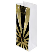 Zwart Goud Glitter Hoge Hak Schoenen Wijn Cadeautas (Achterkant Gekanteld)