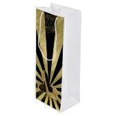 Zwart Goud Glitter Hoge Hak Schoenen Wijn Cadeautas (Voorkant Gekanteld)