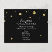 Zwart & Goud Glitter Huwelijksreceptiekaart Informatiekaartje (Voorkant)