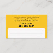 Zwart Goud Glitter Janitorial Maid House Schoonmaa Visitekaartje (Achterkant)