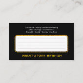 Zwart Goud Glitter Janitorial Schoonmaak Service Visitekaartje (Achterkant)