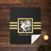 Zwart Goud Glitter Kunstschaatsen / Schaatsen Sherpa Deken