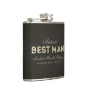 Zwart & Goud Glitter Look Best Man Flask Heupfles (Rechts)