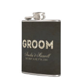 Zwart & Goud Glitter Look Groom Flask Heupfles (Links)