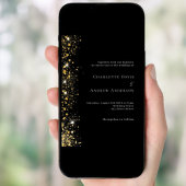 Zwart goud glitter moderne bruiloft kaart