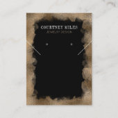 Zwart Goud Glitter Moderne Oorbellen Sieraden Disp Visitekaartje (Voorkant)