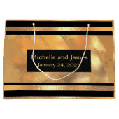 Zwart goud glitter monogram aangepaste namen & dat groot cadeauzakje (Voorkant)