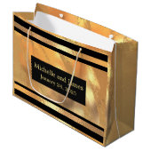 Zwart goud glitter monogram aangepaste namen & dat groot cadeauzakje (Voorkant Gekanteld)