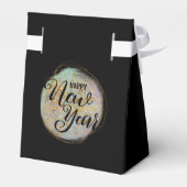 Zwart Goud Glitter Nieuwjaarsfeest Bedankdoosjes (Achterkant)