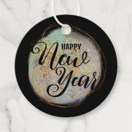 Zwart Goud Glitter Nieuwjaarsfeest Bedankjes Labels