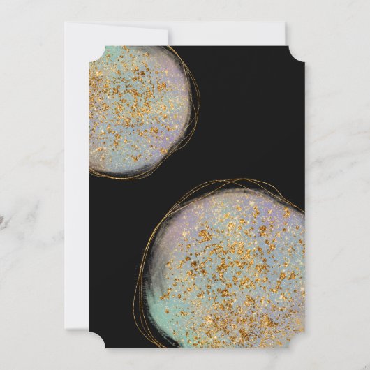 Zwart Goud Glitter Nieuwjaarsfeest Kaart (Achterkant)