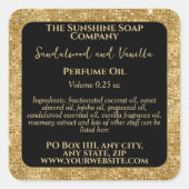 Zwart & Goud Glitter Parfum Rollerfles label (Voorkant)