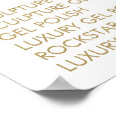 Zwart & Goud Glitter Salon Menu Muurposter Poster (Hoek)