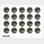 Zwart Goud Glitter Script Zakelijk Bedankt Ronde Sticker (Vel)