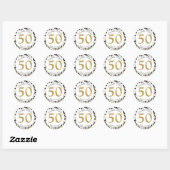 Zwart Goud Glitter Sparkle Confetti Stippen Verjaa Ronde Sticker (Vel)