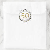 Zwart Goud Glitter Sparkle Confetti Stippen Verjaa Ronde Sticker (Tas)