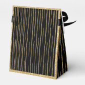 Zwart & goud glitter sparkle verjaardagsfeestje op bedankdoosjes (Achterkant)