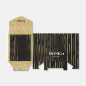 Zwart & goud glitter sparkle verjaardagsfeestje op bedankdoosjes (Uitgevouwen)