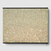 Zwart Goud Glitter Sparkles Floral Wedding Gastenboek (Achterkant)