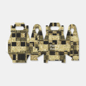 Zwart & Goud Glitter Squares Chique Party Favor Bo Bedankdoosjes (Uitgevouwen)