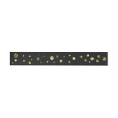 Zwart & Goud Glitter Stippen Kaart Wrap Around Lab Adreslabel Wikkel (Individueel)