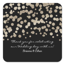 Zwart & Goud Glitter Stippen Moderne Stickers