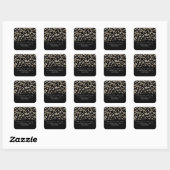 Zwart & Goud Glitter Stippen Moderne Stickers (Vel)