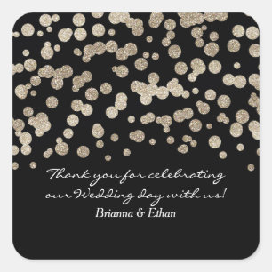 Zwart & Goud Glitter Stippen Moderne Stickers