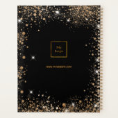 Zwart goud glitter stof business logo 2024 planner (Achterkant)