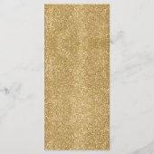 Zwart & Goud Glitter Streep Bruiloft Receptie Menu (Achterkant)