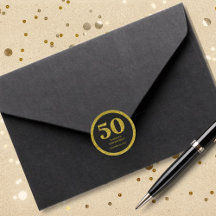 Zwart Goud Glitter Typografie 50e Verjaardagsfeest