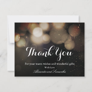 Zwart & Goud Glitter Winter bedankkaart