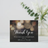 Zwart & Goud Glitter Winter bedankkaart (Staand voorkant)