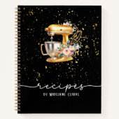 Zwart & Goud Glitterij Bakkerij Bakken Gebruiksvoo Notitieboek (Voorkant)