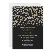 Zwart & goud glitters punt moderne trouw uitnodigi
