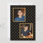 Zwart & Goud Glitters & Sterren  2 Foto Grad Feest Kaart (Achterkant)
