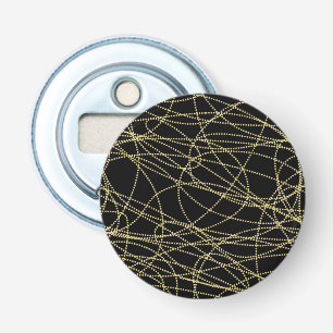 Zwart Goud Glitzy Abstract Button Flesopener
