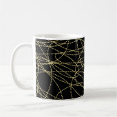 Zwart Goud Glitzy Abstract Koffiemok (Links)