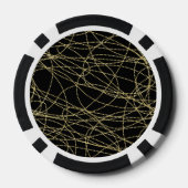 Zwart Goud Glitzy Abstract Poker Chips (Achterkant)