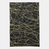 Zwart Goud Glitzy Abstract Theedoek (Verticaal)