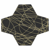 Zwart Goud Glitzy Abstract Voetbal (Enkel)