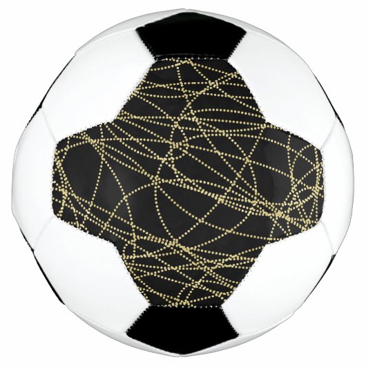 Zwart Goud Glitzy Abstract Voetbal (Voorkant)
