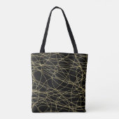 Zwart Goud Glitzy Abstracte Kerst Tote Bag (Achterkant)