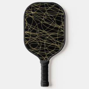 Zwart Goud Glitzy Rode Confetti Abstract Pickleball Paddle