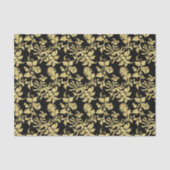 Zwart & Goud Gotisch Bloemmotief Tissuepapier (Voorkant)