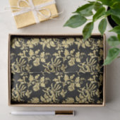 Zwart & Goud Gotisch Bloemmotief Tissuepapier (Geschenk)