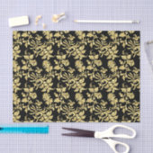 Zwart & Goud Gotisch Bloemmotief Tissuepapier (Craft)